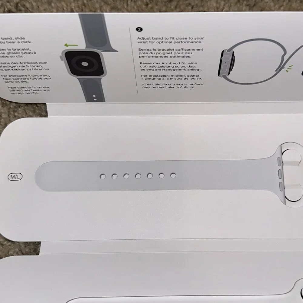 Apple Watch Sport Band 44mm Size M/L Bottom Band Only Brand New White